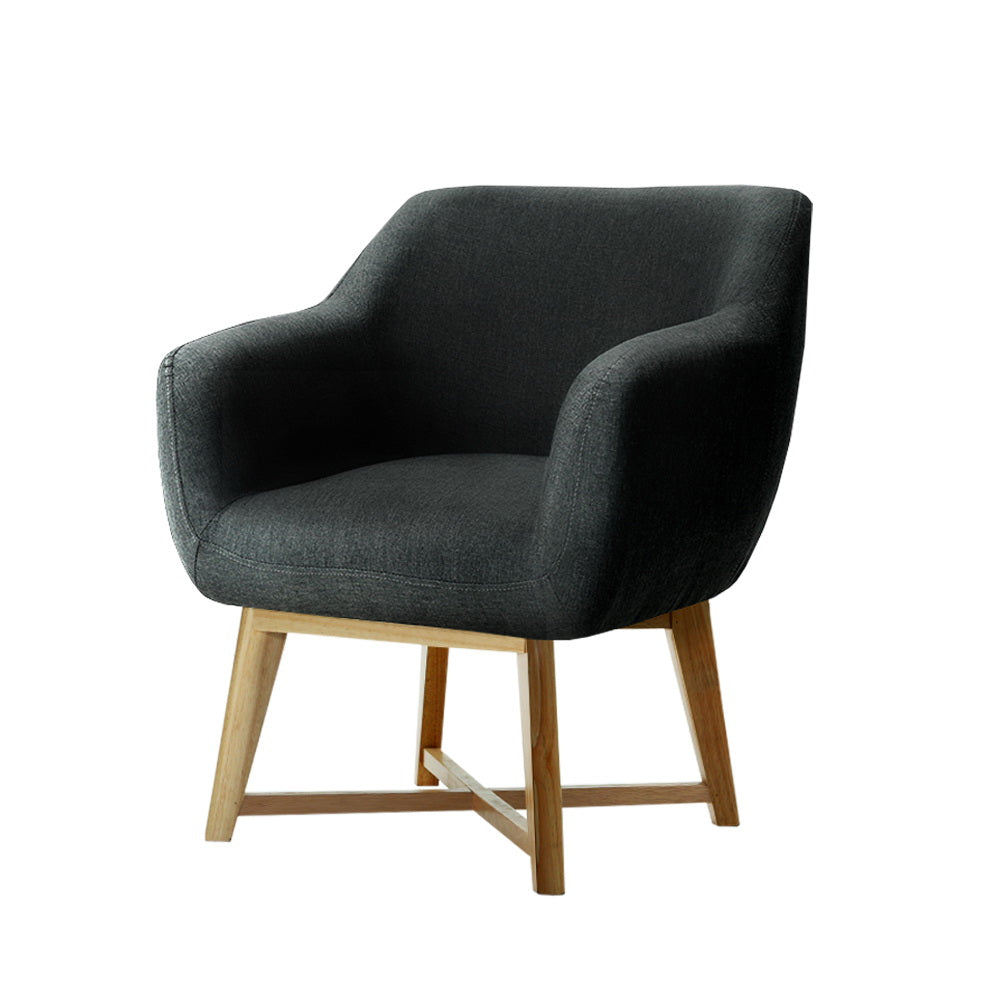 Artiss Armchair Tub Chair Charcoal Aston FA-CHAIR-ACC024-CHAR