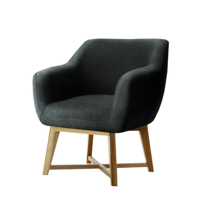 Artiss Armchair Tub Chair Charcoal Aston FA-CHAIR-ACC024-CHAR