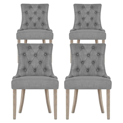 Artiss Dining Chairs Set of 4 Linen French Provincial Grey FA-CHAIR-DIN470S-GYX4