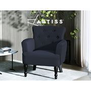 Artiss Armchair Wingback Charcoal Lothair FA-CHAIR-WING02-BK