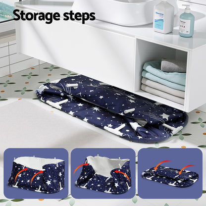 Weisshorn Foldable Bathtub PVC SPA Bucket Inflatable Cushion 134x65cm Star Navy FB-PVC-B-140-NA