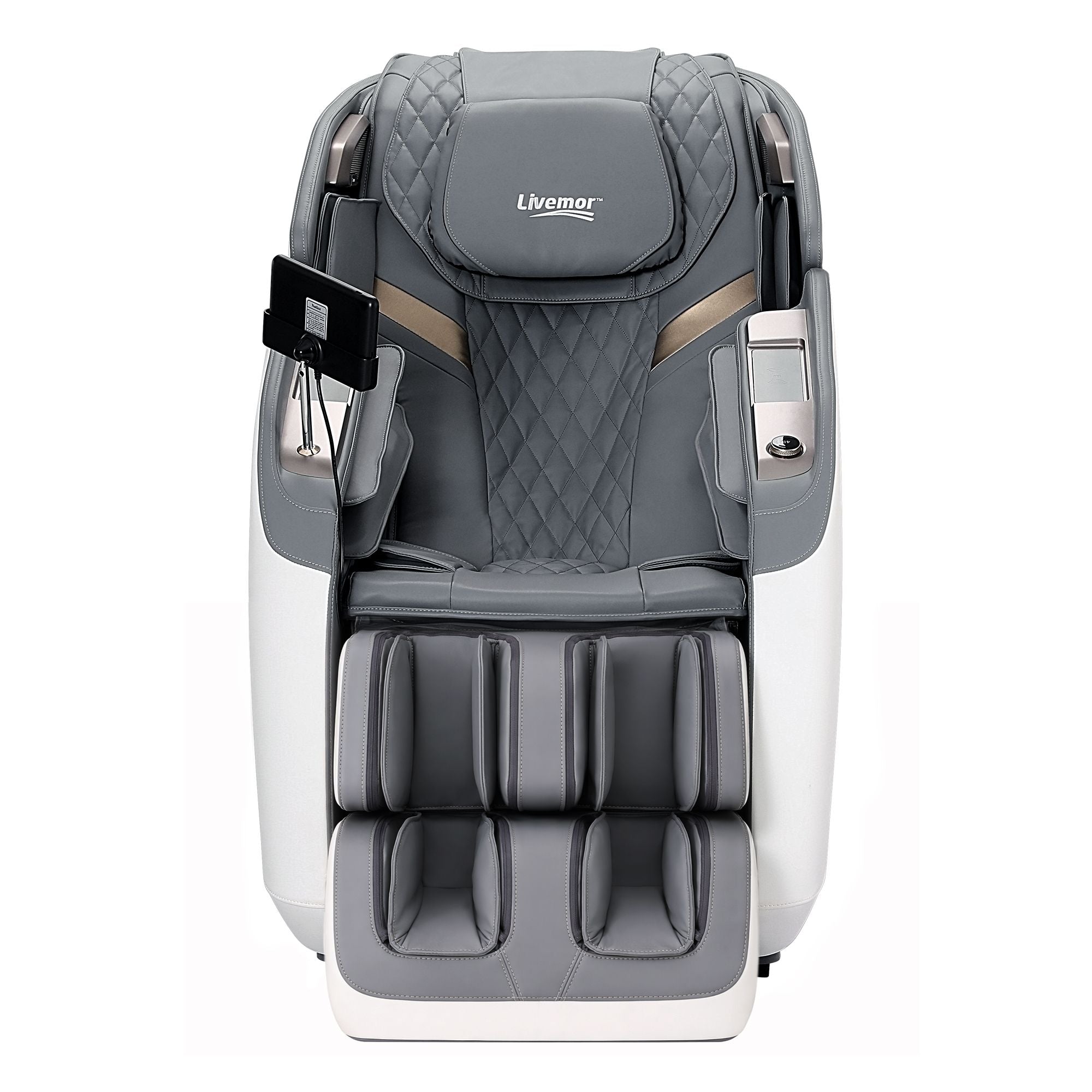 Livemor Prestige 4D Dual Mechanism Massage Chair, Full Body Zero Gravity Recliner with Extended SL Track, Body Scan, Air Compression, Waist Heating, Foot Rollers, Voice Control & Wireless Charging