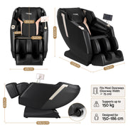 Livemor Flex Massage Chair Full Body with Heat Zero Gravity Recliner, 24 Airbags, Foot Massage, 6 Auto Programs, Voice Control, Bluetooth Speakers, Screen Control, Extendable Footrest