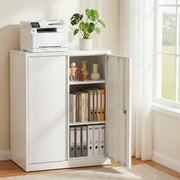 Artiss Steel Locker Cabinet Filing Mental Storage 3-Point Lock Adjustable Shelves White FC-METAL-100-WH