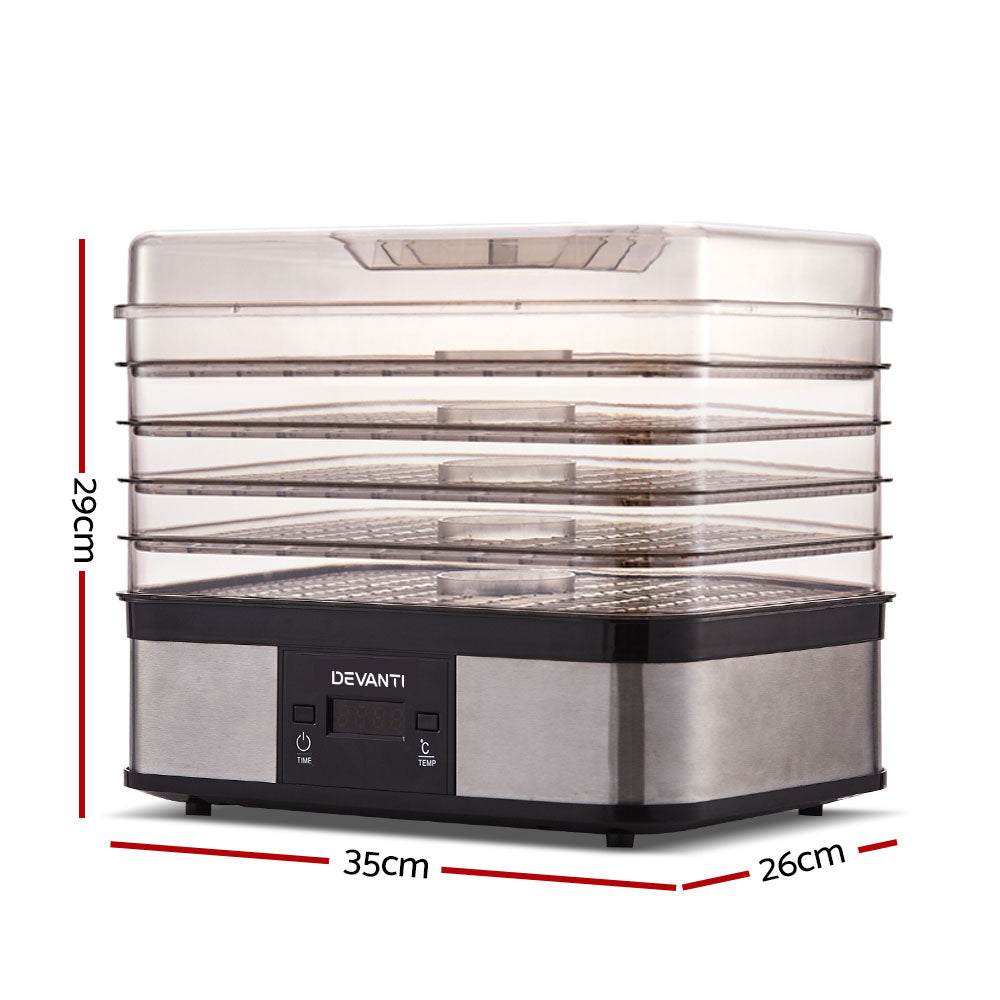 Devanti 5 Trays Food Dehydrator FD-B-1159-SS