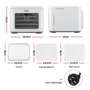 Devanti Food Dehydrator Machine 5 Tray Mini Fruit Dryer Maker White