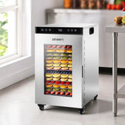 Devanti Food Dehydrator Stainless Steel Fruit Dryer 16 Tray Silver
