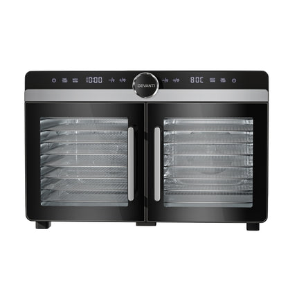 Devanti 16 Trays Food Dehydrator Dual-Zone Stainless Steel FD-E-601A-16T-SS
