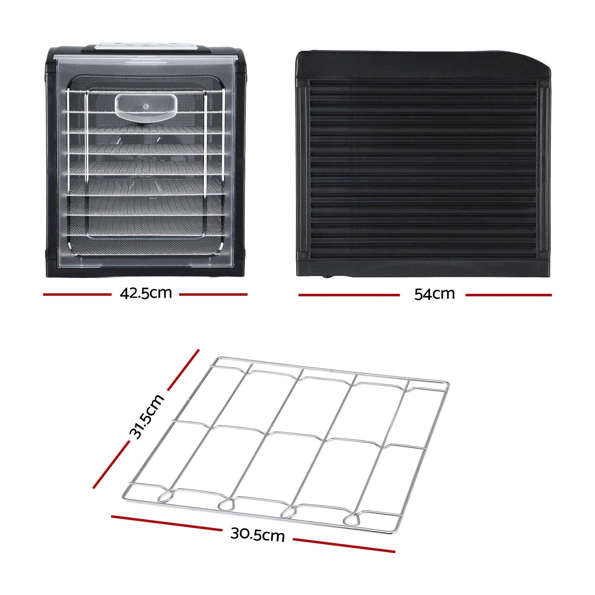 Devanti 9 Trays Food Dehydrator with Hanging Stainless Steel Tray FD-E-RACK-333H