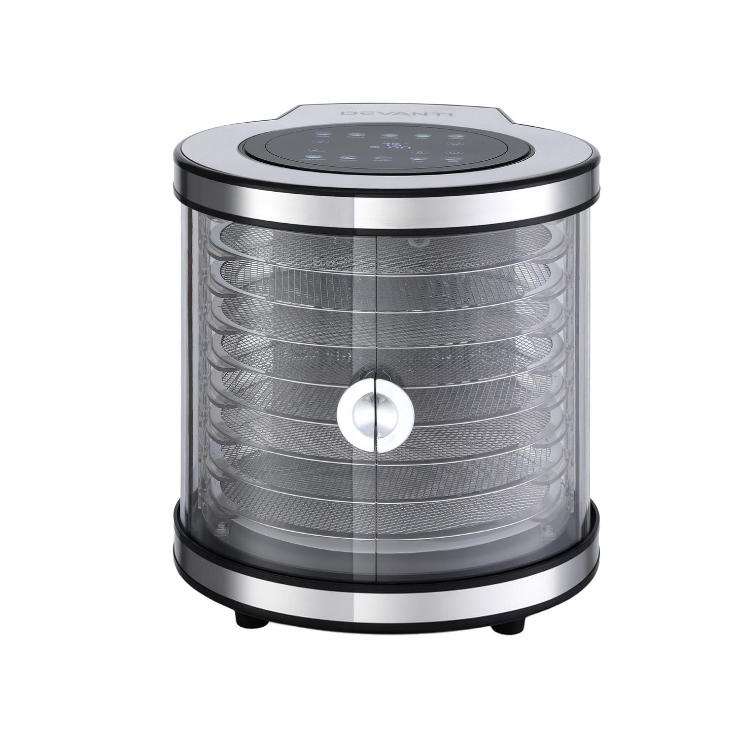 Devanti 8 Trays Food Dehydrator Stainless Steel Auto-Rotate 10 Programs 700W FD-F-360-8T-SS