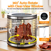 Devanti 8 Trays Food Dehydrator Stainless Steel Auto-Rotate 10 Programs 700W FD-F-360-8T-SS