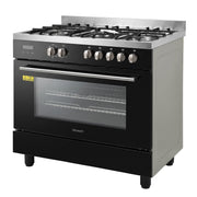 Devanti 90cm Dual Fuel Cooker Gas Cooktop Electric Oven 5 Burner