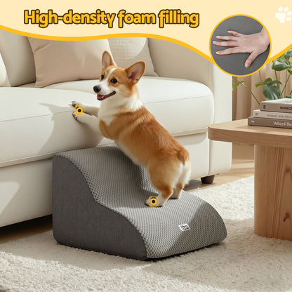 i.Pet Dog Ramp 2 Steps For Small Dogs Bed Sofa Car Foam Non-Slip Pet Cat Stairs FDR-D-FOAM-2T-GR