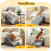 i.Pet Dog Ramp 2 Steps For Small Dogs Bed Sofa Car Foam Non-Slip Pet Cat Stairs FDR-D-FOAM-2T-GR