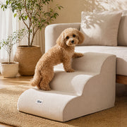 i.Pet Dog Ramp Washable Cover Stairs for Bed Sofa Foam Step Ladder 3 Tier Beige