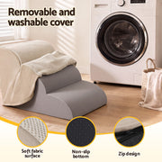 i.Pet Dog Ramp Washable Cover Stairs for Bed Sofa Foam Step Ladder 3 Tier Beige