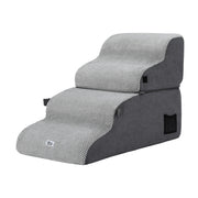 i.Pet Dog Stairs and Bed 2-in-1 Sofa Car Foam Non-Slip Washable Pet Stairs Indoor Grey FDR-D-FOAM-4T-2IN1-GR