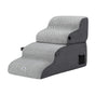 i.Pet Dog Stairs and Bed 2-in-1 Sofa Car Foam Non-Slip Washable Pet Stairs Indoor Grey FDR-D-FOAM-4T-2IN1-GR