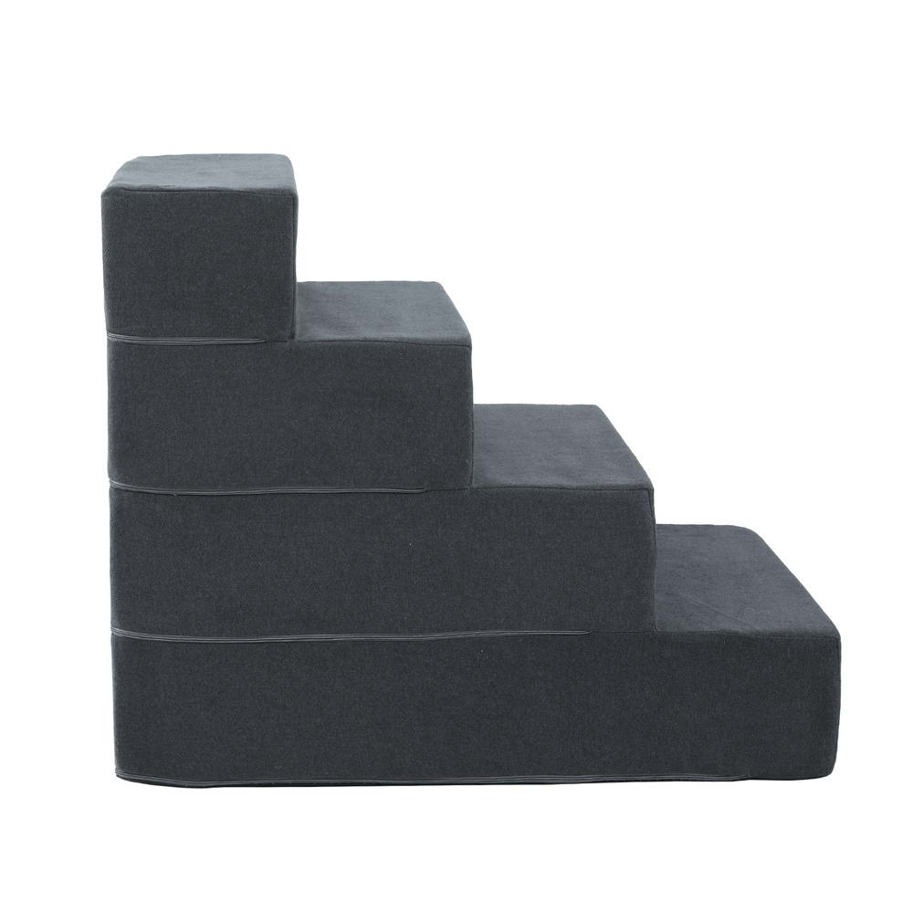 i.Pet Dog Ramp Foam Dog Cover Stairs Portable Cat Ladder For Sofa Bed 4 Steps FDR-D-FOAM-4T-DKGR
