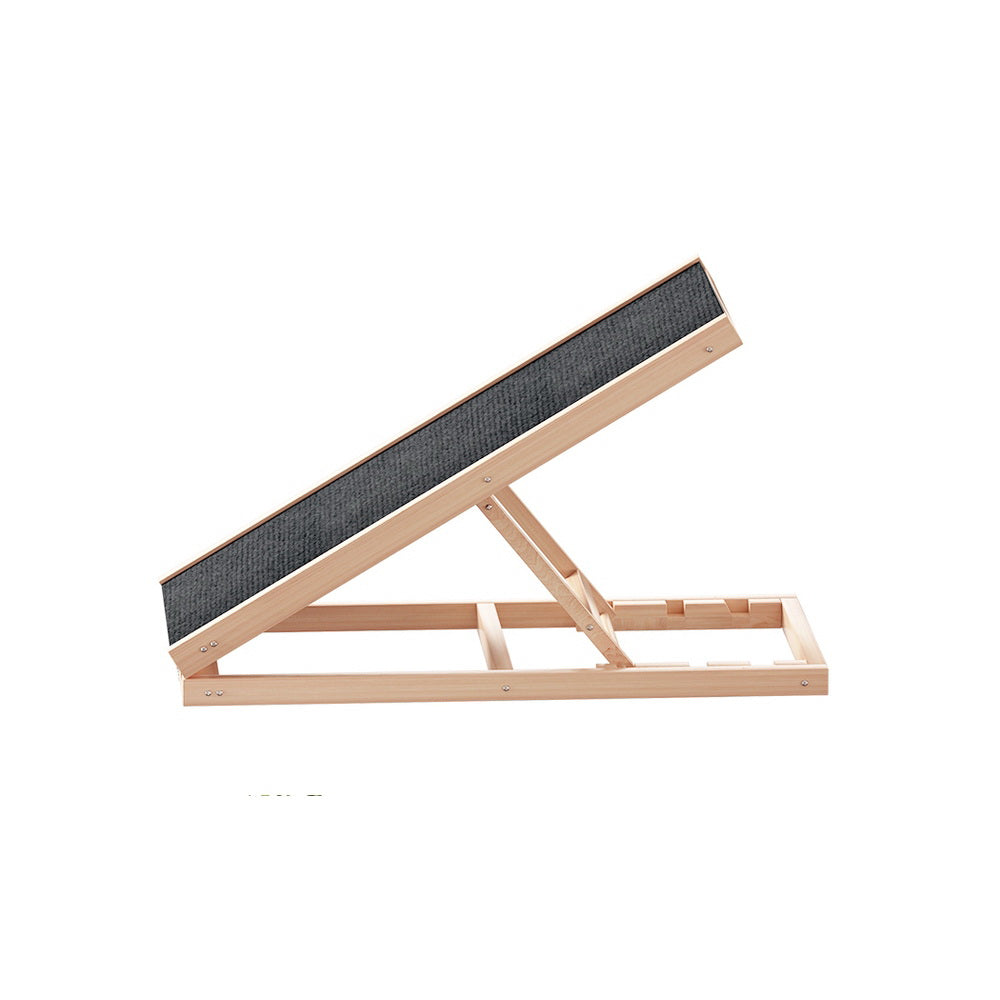 i.Pet Dog Ramp 70cm Adjustable Height Wooden Steps Stairs For Bed Sofa Car Foldable FDR-D-WOOD70-GR