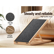 i.Pet Dog Ramp 70cm Adjustable Height Wooden Steps Stairs For Bed Sofa Car Foldable FDR-D-WOOD70-GR