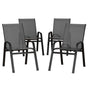 Gardeon 4PC Outdoor Dining Chairs Stackable Lounge Chair Patio Furniture Grey FF-B-STA-CHAIR-GE-X4