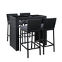 Gardeon 5-Piece Outdoor Bar Set Dining Table Stools Wicker Patio Setting FF-BARSET-BACK-BK-5AB