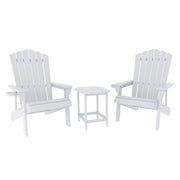 Gardeon Outdoor Table and Chairs HDPE Adirondack Beach Chair Sun Lounge Patio Furniture Garden White