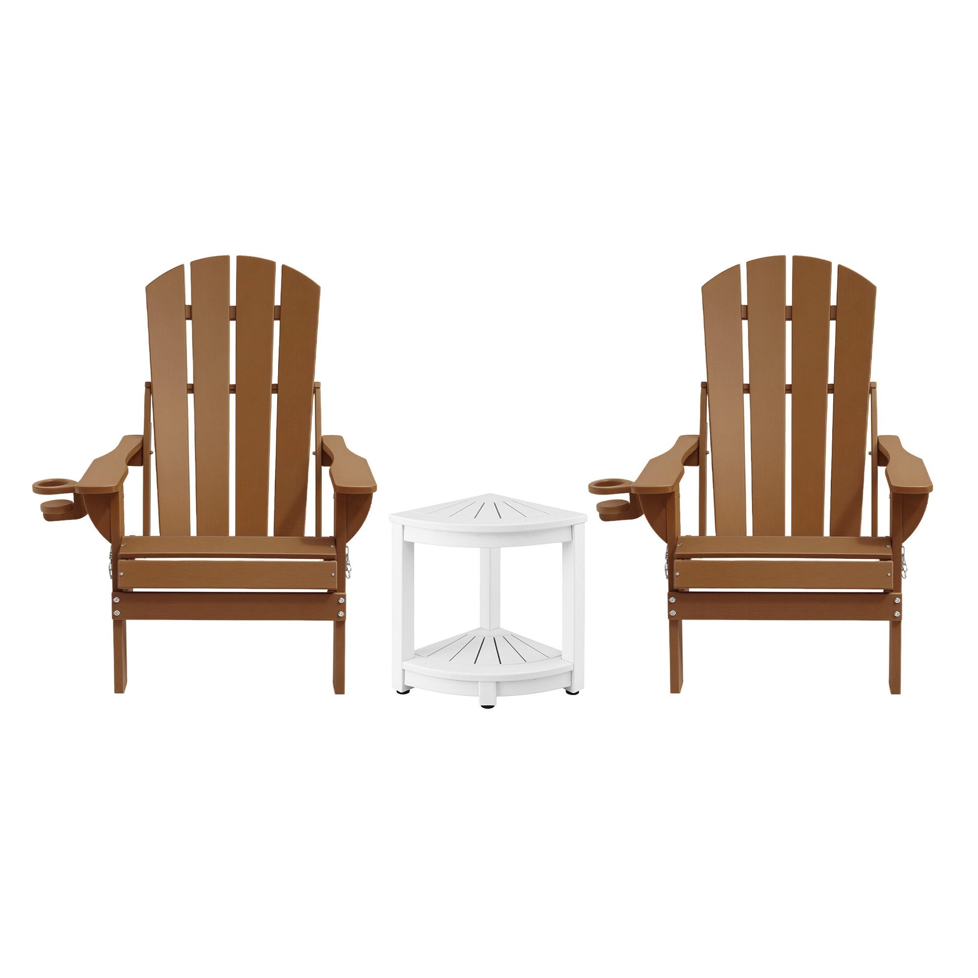 Gardeon Outdoor Table and Chairs HDPE Folding Adirondack Beach Chair Patio Furniture FF-BEACH-3HEFD-BR