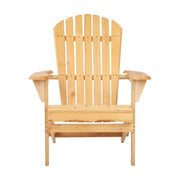 Gardeon Adirondack Outdoor Chairs Wooden Beach Chair Patio Furniture Garden Natural FF-BEACH-CHAIR-NTL
