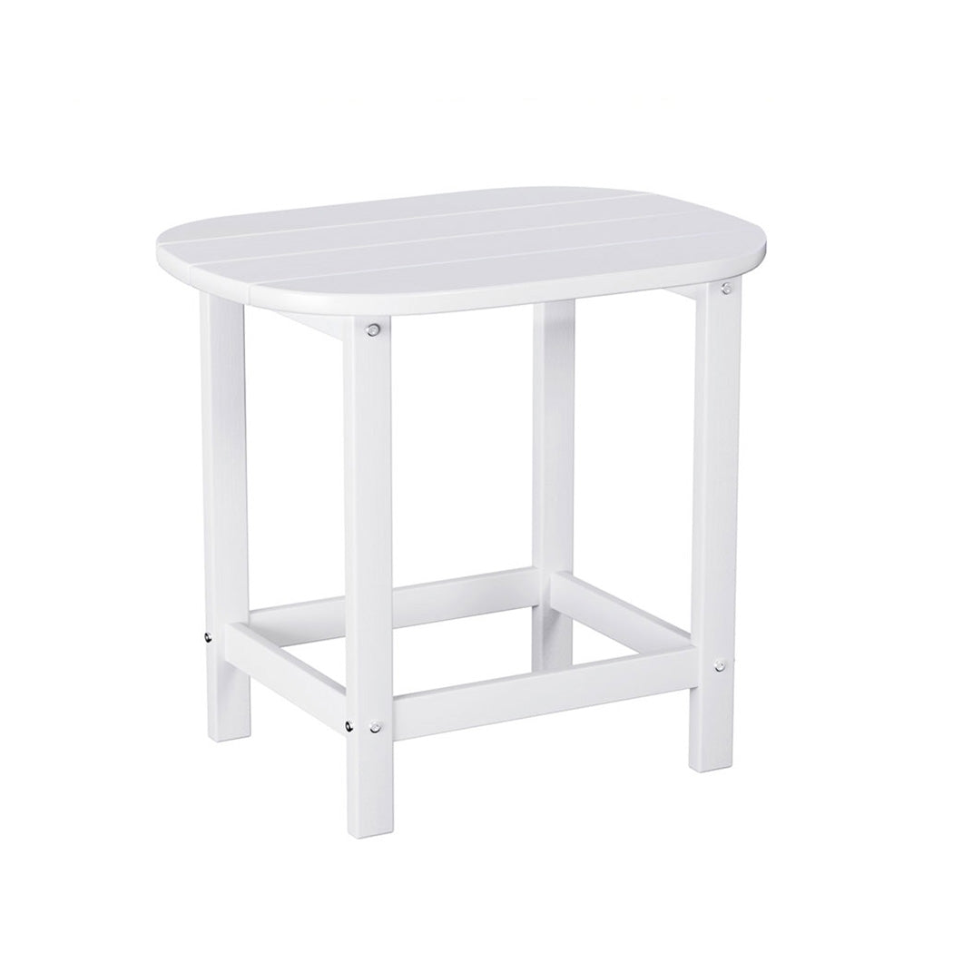 Gardeon Outdoor Coffee Side Table HDPE Desk Patio Furniture Camping Garden White FF-BEACH-DESK-HE-WH