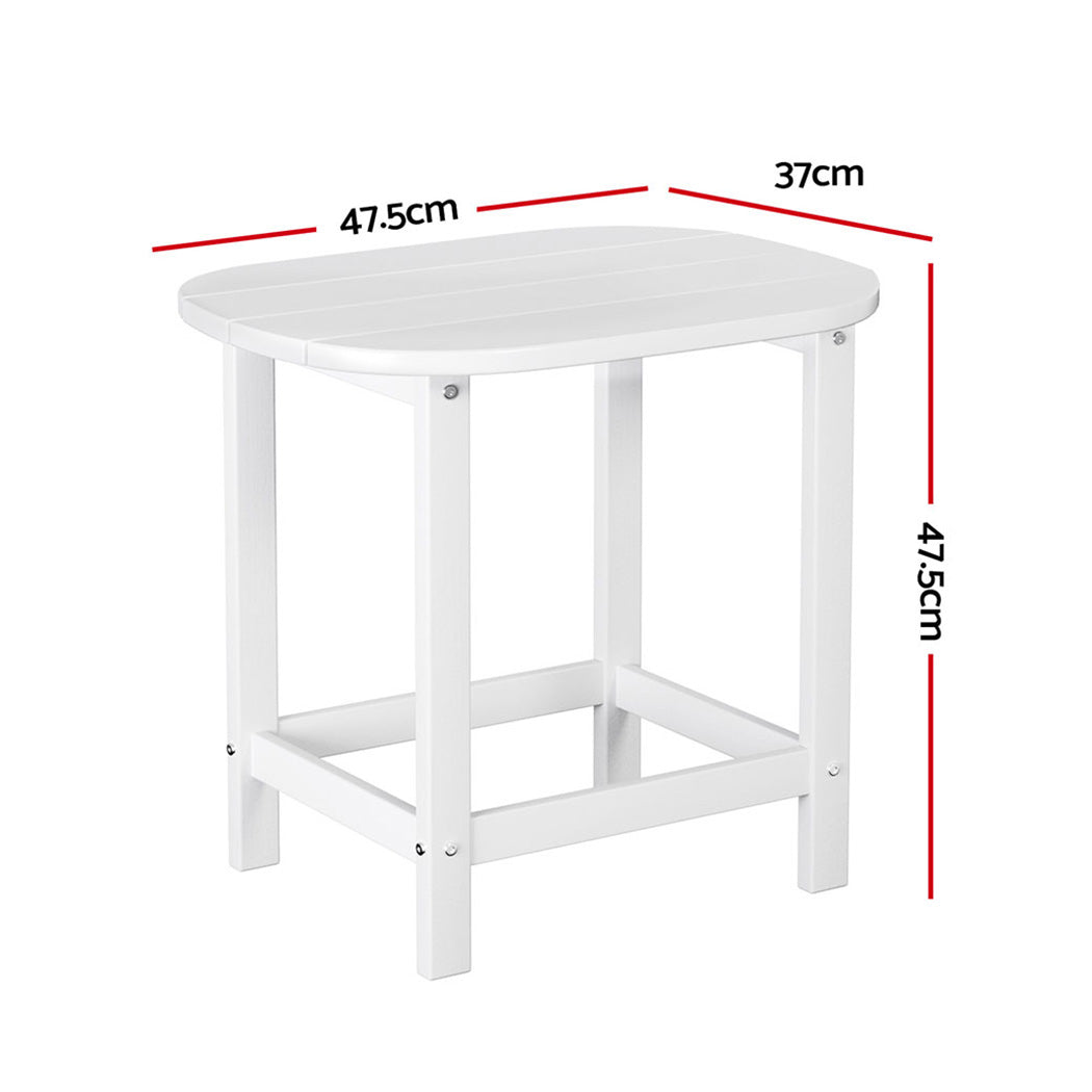 Gardeon Outdoor Coffee Side Table HDPE Desk Patio Furniture Camping Garden White FF-BEACH-DESK-HE-WH