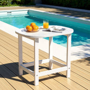 Gardeon Outdoor Coffee Side Table HDPE Desk Patio Furniture Camping Garden White