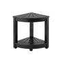 Gardeon Outdoor Coffee Side Table HDPE Desk Corner Shower Stool Bench Seat with Storage Shelf Black FF-BEACH-DESK-HECOR-BK