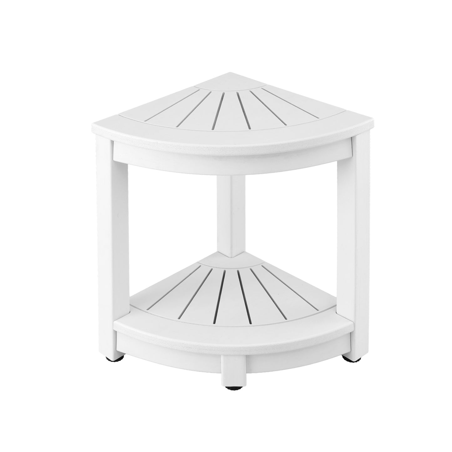 Gardeon Outdoor Coffee Side Table HDPE Desk Corner Shower Stool Bench Seat with Storage Shelf White FF-BEACH-DESK-HECOR-WH