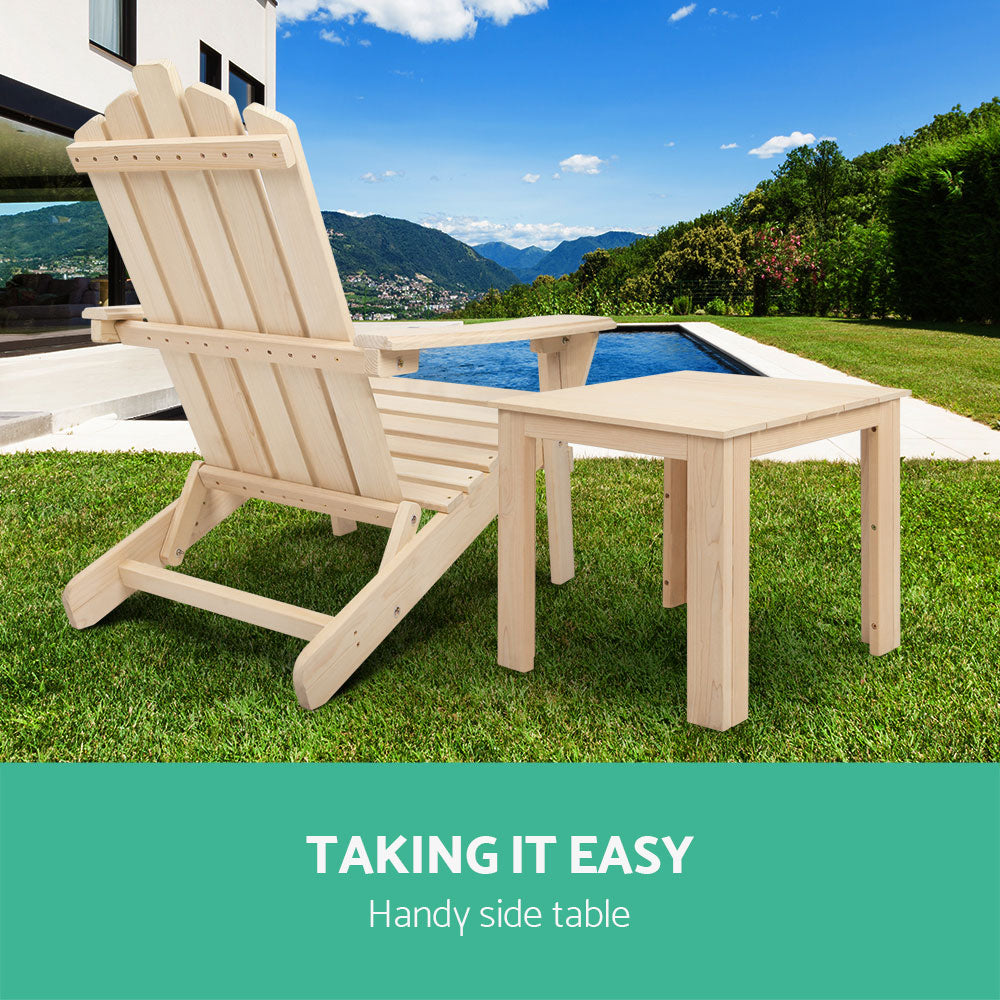 Gardeon Coffee Side Table Wooden Desk Outdoor Furniture Camping Garden Natural FF-BEACH-DESK-NTL