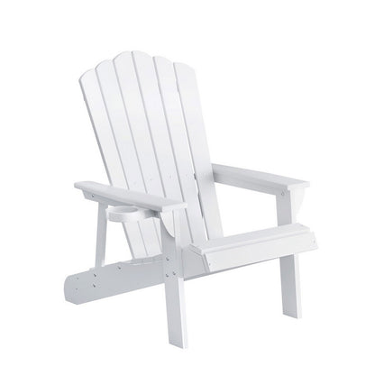 Gardeon Outdoor Chairs HDPE Adirondack Beach Chair Sun Lounge Patio Furniture Garden white FF-BEACH-HE-WH