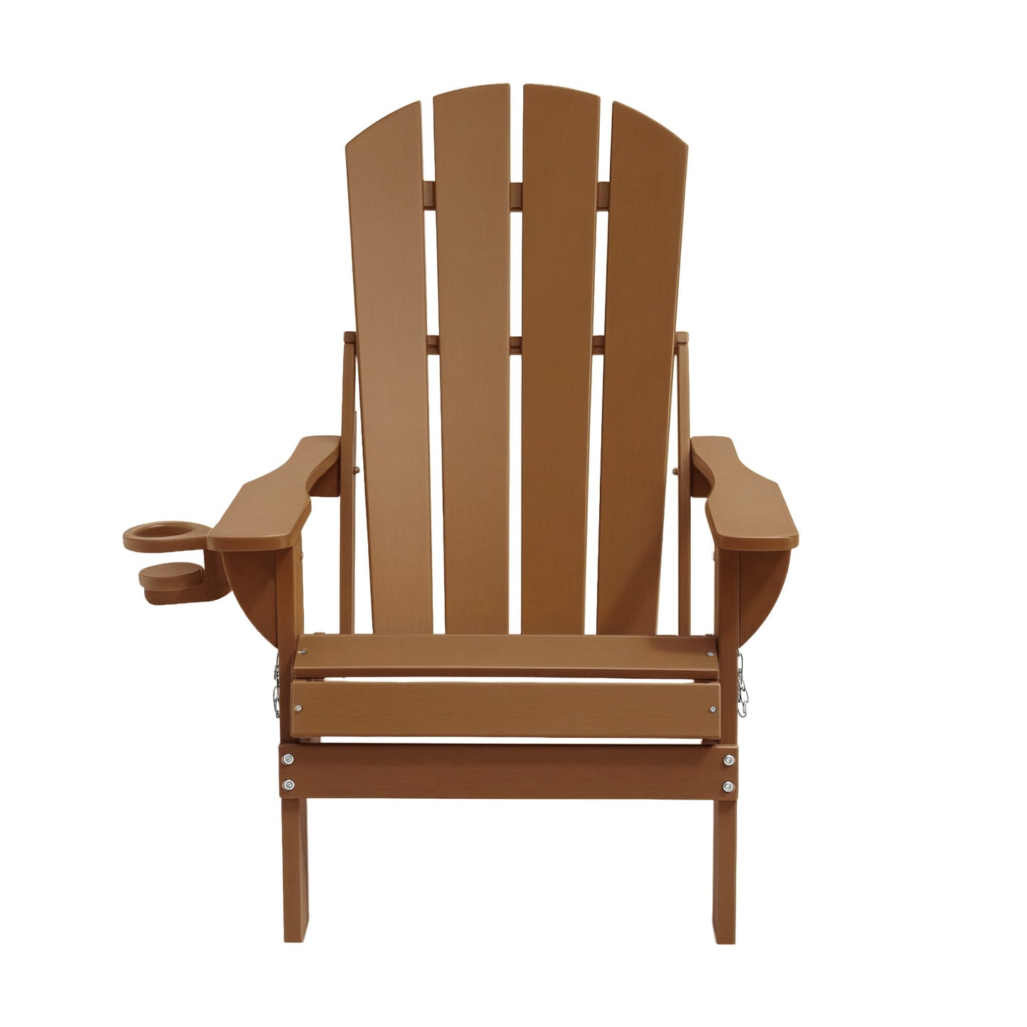 Gardeon Outdoor Chairs Folding Adirondack Beach Chair HDPE Sun Lounge Patio Furniture Garden Brown FF-BEACH-HEFD-BR