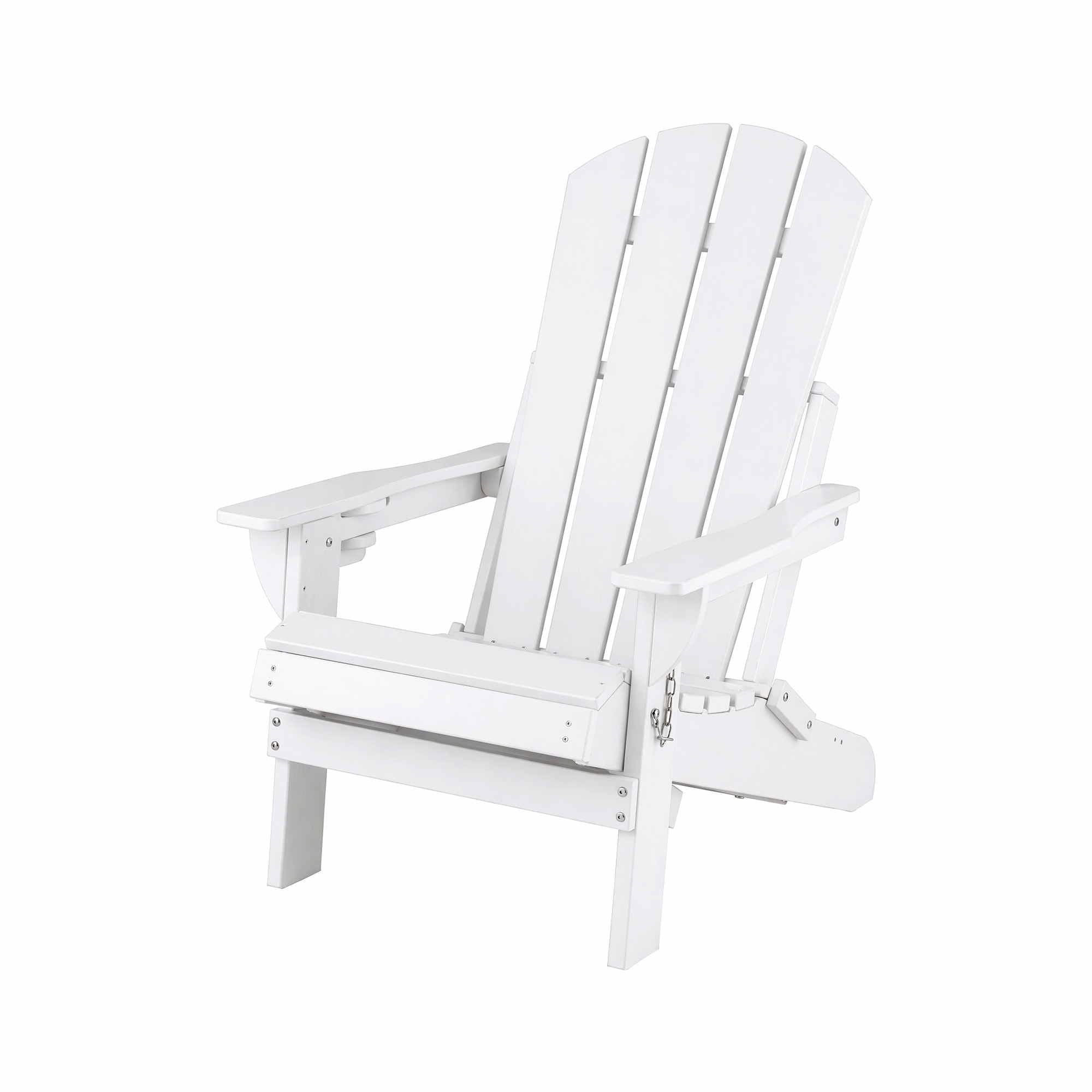 Gardeon Folding Sun Lounger Adirondack Chair Outdoor Lounge Setting HDPE Recliner Footrest White