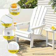 Gardeon Outdoor Chairs Folding Adirondack Beach Chair HDPE Sun Lounge Patio Furniture Garden White