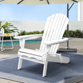 Gardeon Adirondack Outdoor Chairs Wooden Foldable Beach Chair Patio Furniture White FF-BEACH-NTLCHAIR-WH