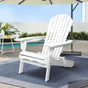 Gardeon Adirondack Outdoor Chairs Wooden Foldable Beach Chair Patio Furniture White FF-BEACH-NTLCHAIR-WH
