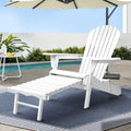 Gardeon Sun Lounge Outdoor Chairs Wooden Foldable Patio Furniture Adirondack White FF-BEACH-NTLCHOTTO-WH