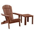 Gardeon Adirondack Outdoor Chairs Wooden Foldable Beach Chair Patio Furniture Brown FF-BEACH-NTLCHTB-BR