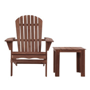 Gardeon Adirondack Outdoor Chairs Wooden Foldable Beach Chair Patio Furniture Brown FF-BEACH-NTLCHTB-BR