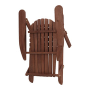 Gardeon Adirondack Outdoor Chairs Wooden Foldable Beach Chair Patio Furniture Brown FF-BEACH-NTLCHTB-BR