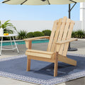 Gardeon Adirondack Outdoor Chairs Wooden Beach Chair Patio Furniture Garden Natural FF-BEACH-UF-CH-NW