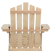 Gardeon 3PC Adirondack Outdoor Table and Chairs Wooden Beach Chair Natural