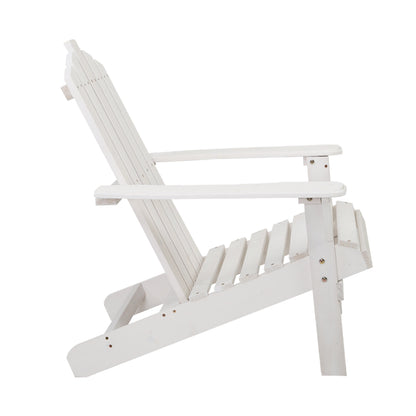Gardeon Adirondack Outdoor Chairs Wooden Beach Chair Patio Furniture Garden White FF-BEACH-UF-CH-WH