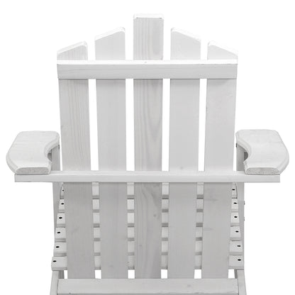 Gardeon 3PC Adirondack Outdoor Table and Chairs Wooden Beach Chair White FF-BEACH-UF-CH-WH-3PC